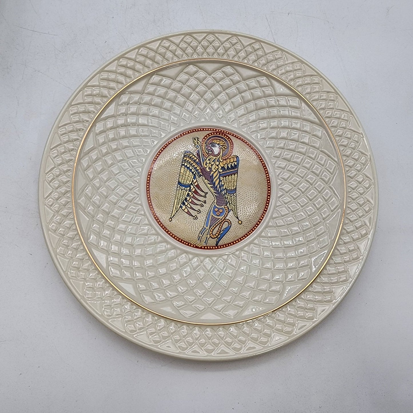 Belleek Collectors Society 1981 St Mark Plate 2nd Edition Book Of Kells Numbered