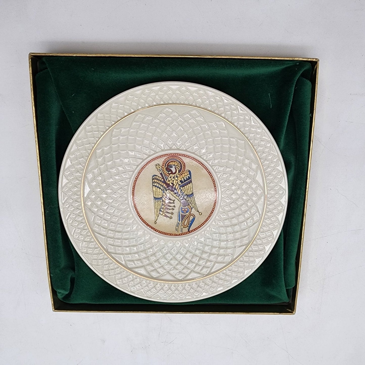 Belleek Collectors Society 1981 St Mark Plate 2nd Edition Book Of Kells Numbered