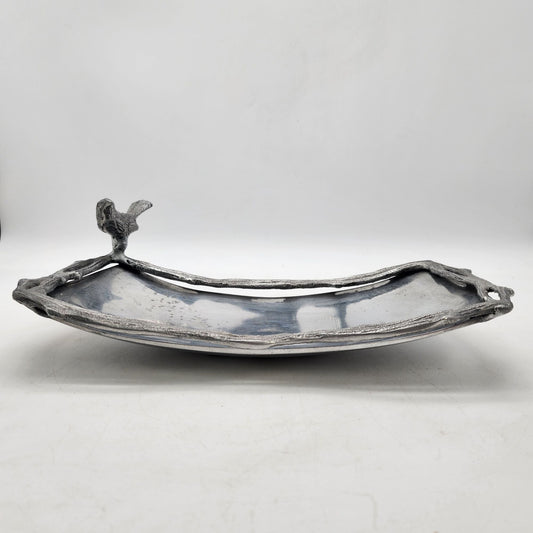 Vintage Metal Bird Nest Serving Tray