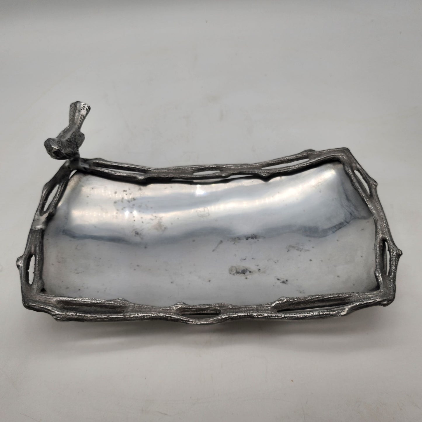 Vintage Metal Bird Nest Serving Tray