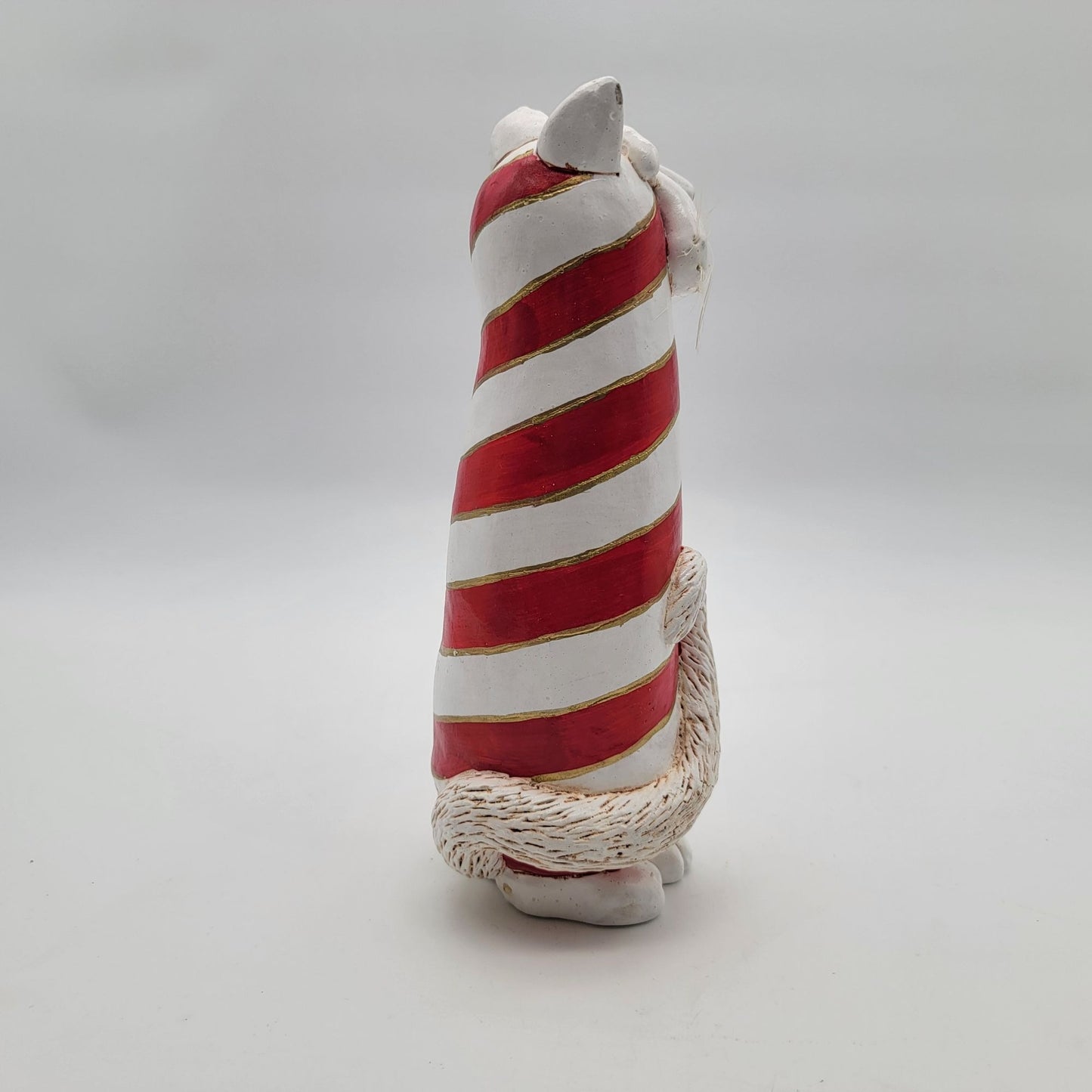 Vicki Thomas Red and White Striped Cat Figure 2000