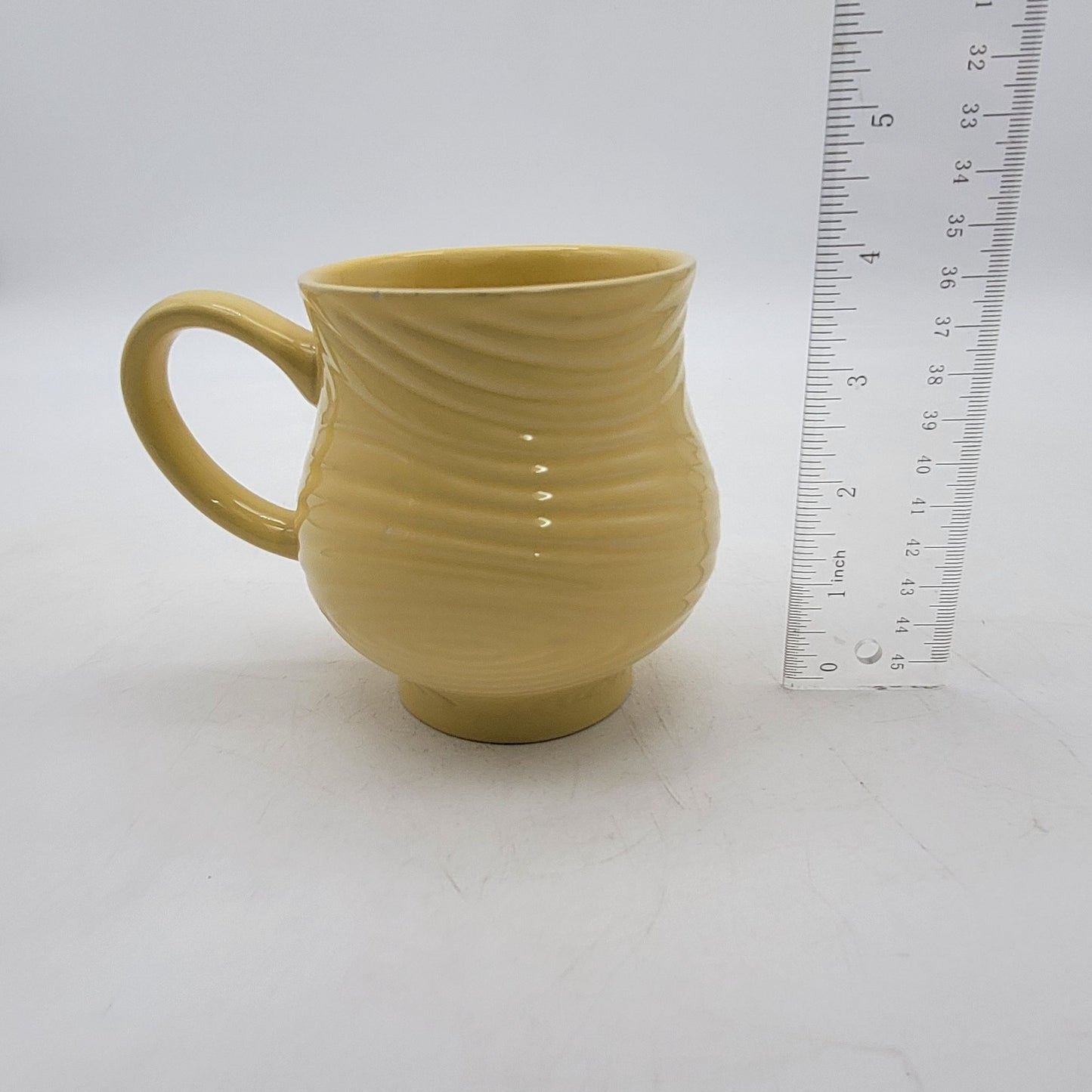 Temp-Tations Woodland Yellow Swirl Set Of 6 Ceramic Mugs 14 Oz