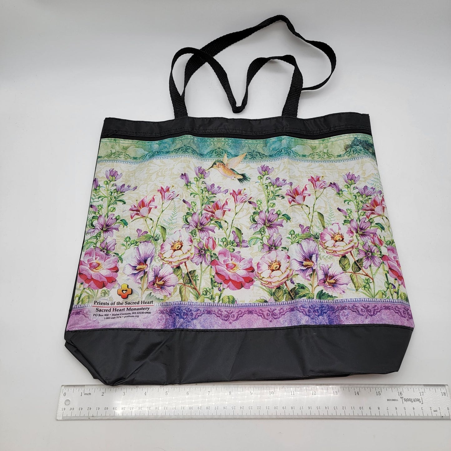 Floral Hummingbird Tote Bag With Handles