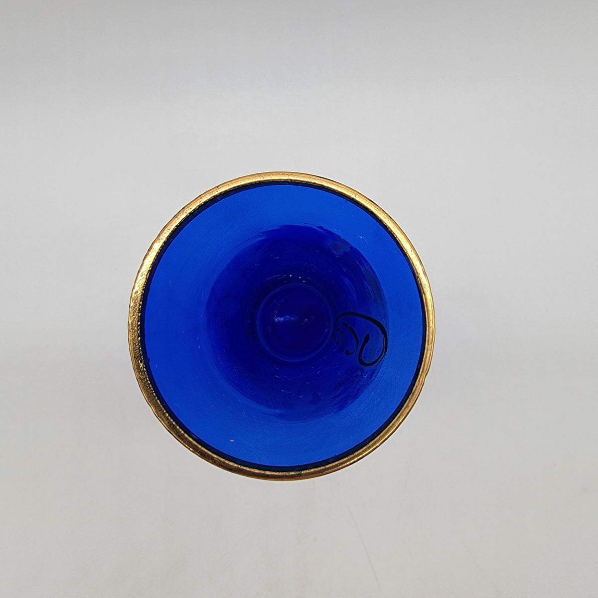 Vintage Bohemian Czech Cobalt Blue Art Glass Bud Vase