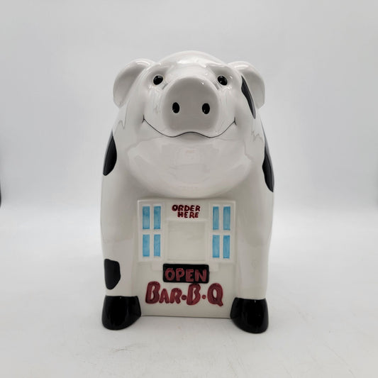 Treasure Craft 1994 Pig Shaped Cookie Jar Order Here Bar-B-Q