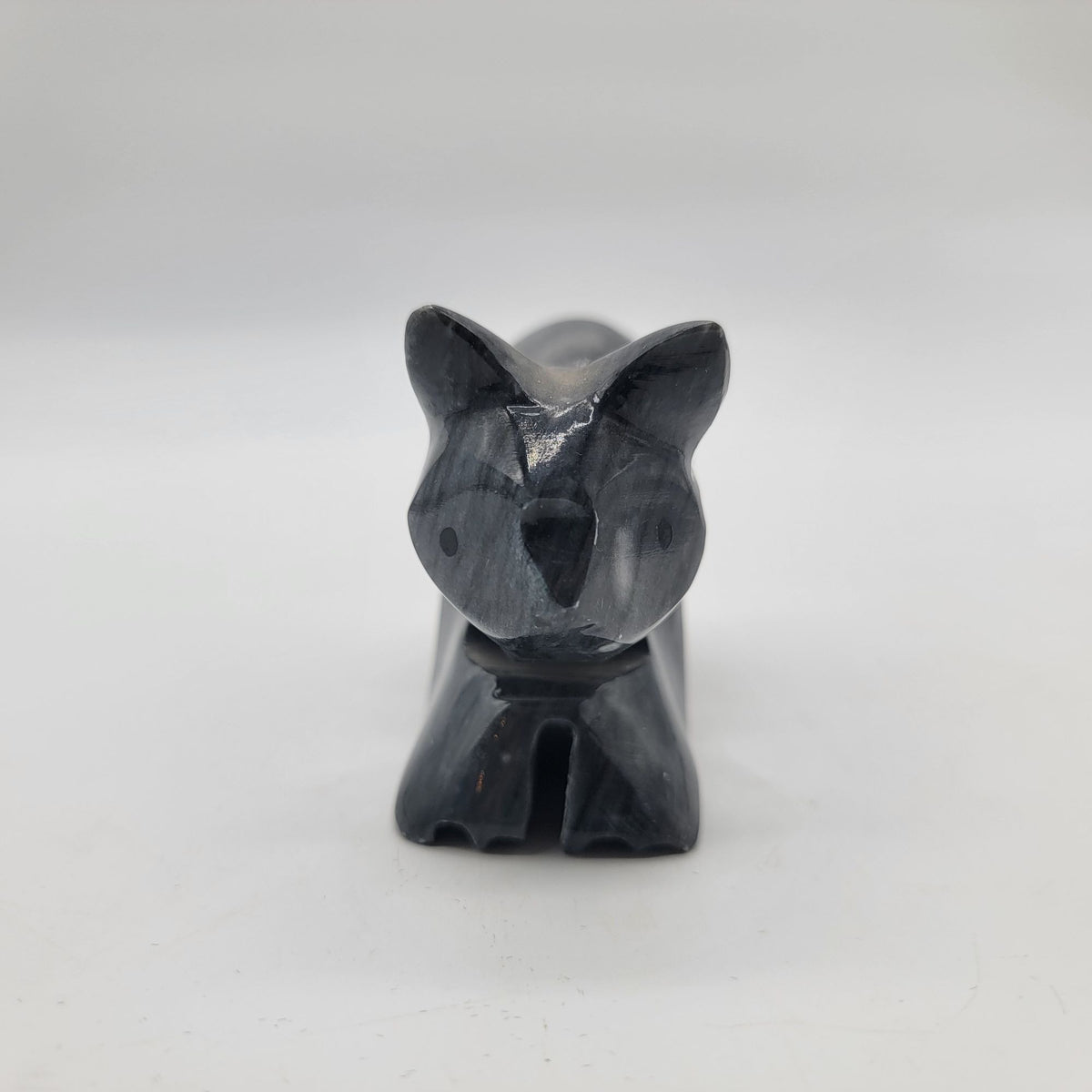 Vintage Carved Stone Marble Cat Sculpture