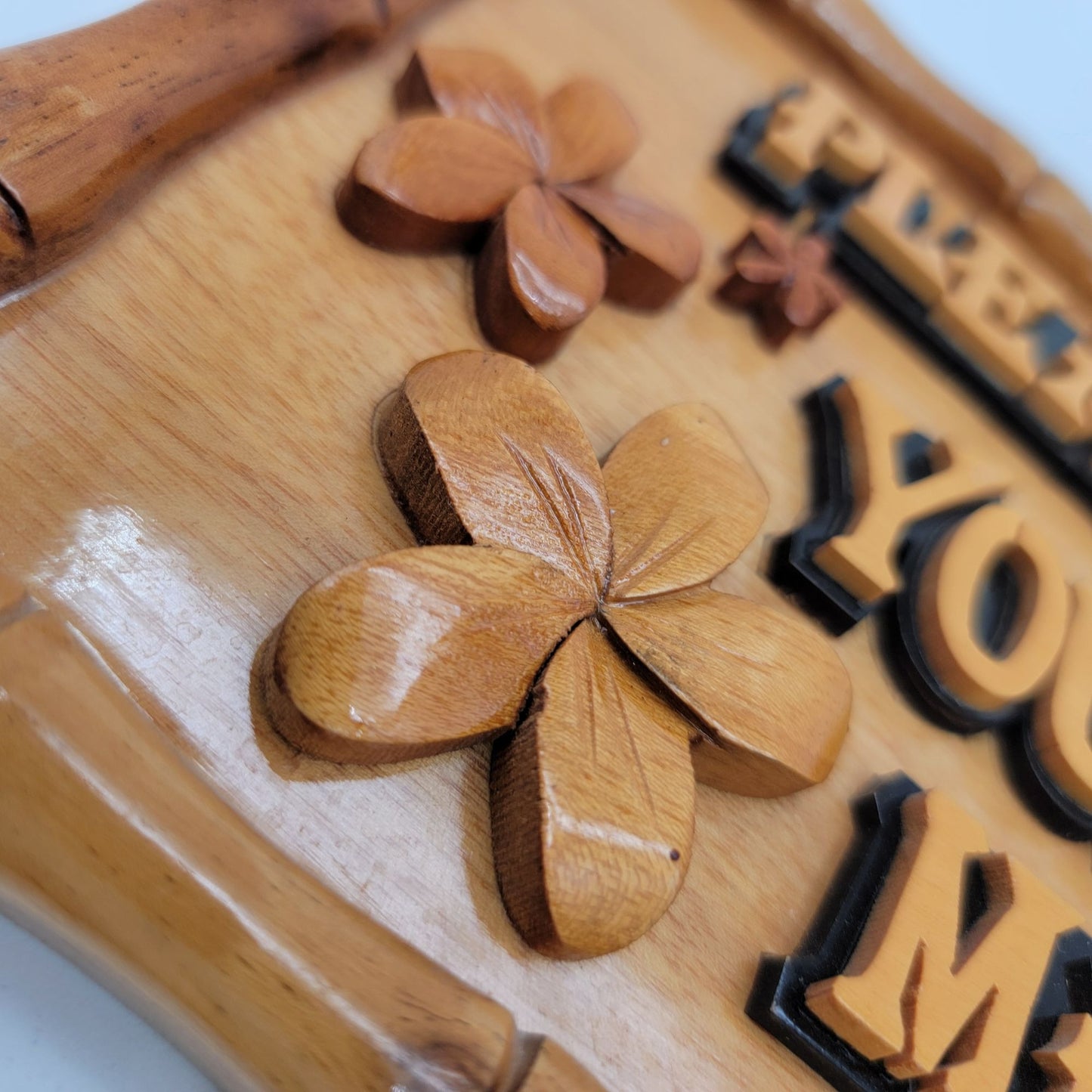 Hawaiian Bamboo & Wood Shoe Removal Sign