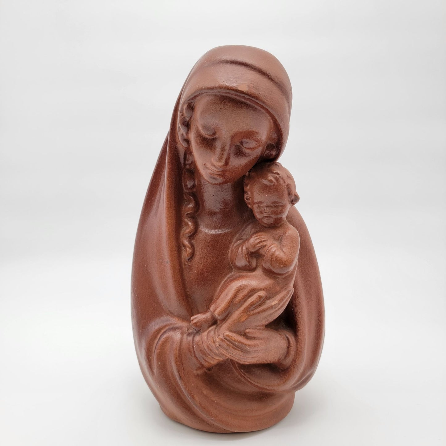 Vintage Madonna & Child Chalkware Sculpture Religious Art