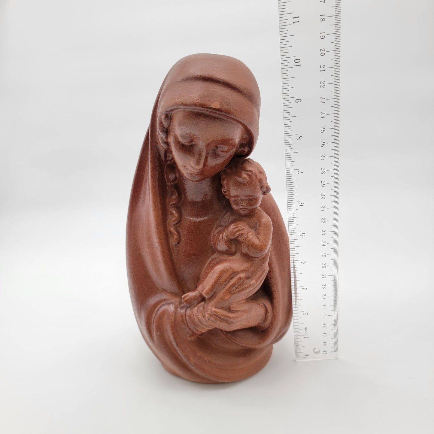Vintage Madonna & Child Chalkware Sculpture Religious Art