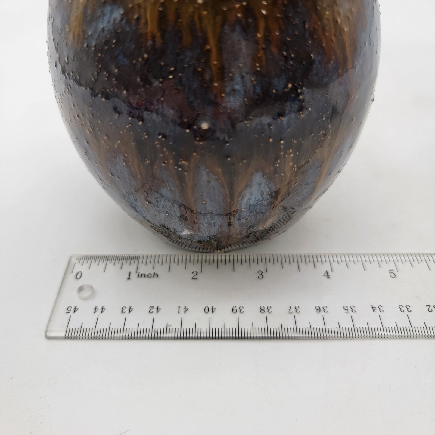 Tall Art Pottery Bud Vase With Drip Glaze Finish