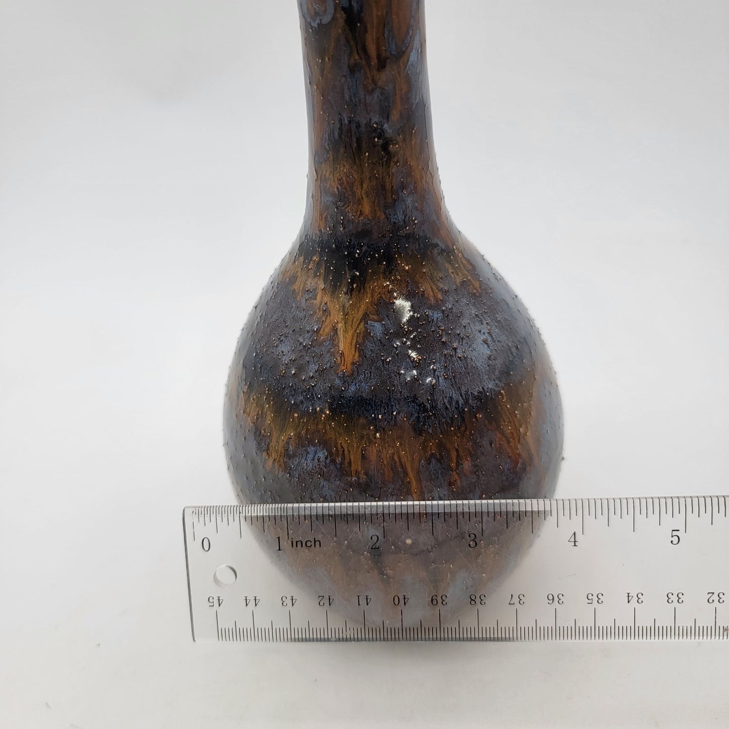 Tall Art Pottery Bud Vase With Drip Glaze Finish