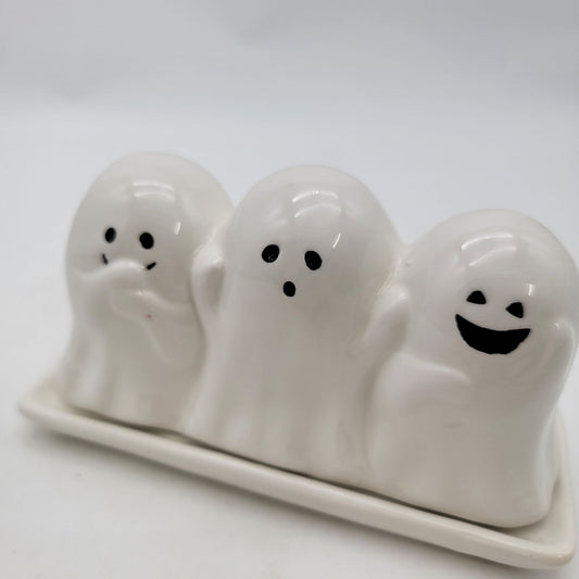 No Evil Ghost Trio Butter Dish