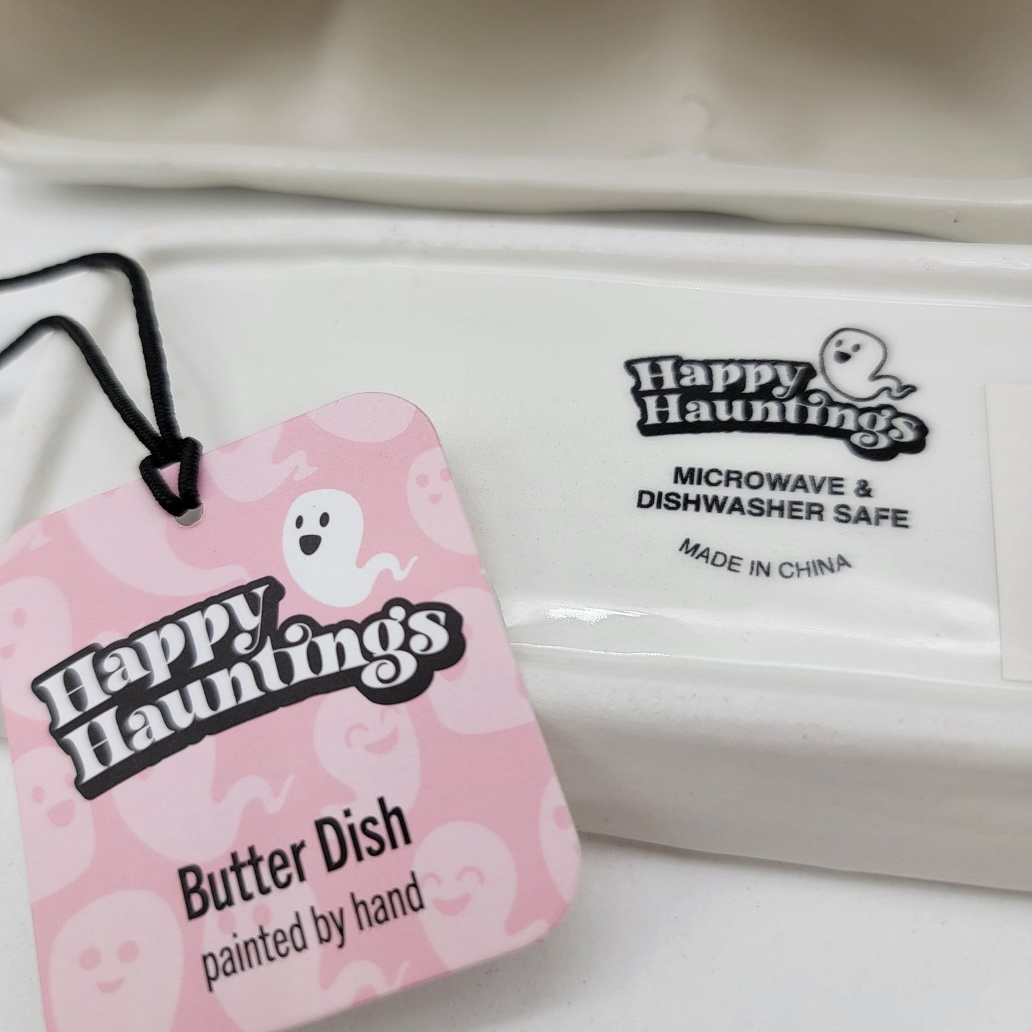 No Evil Ghost Trio Butter Dish