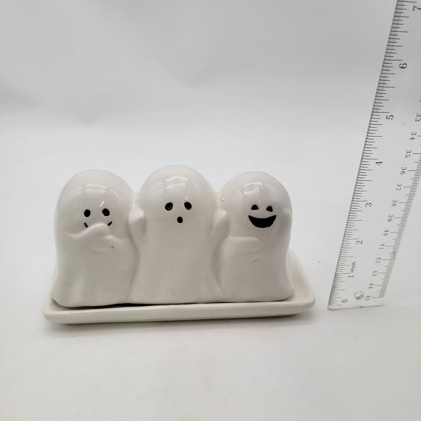 No Evil Ghost Trio Butter Dish