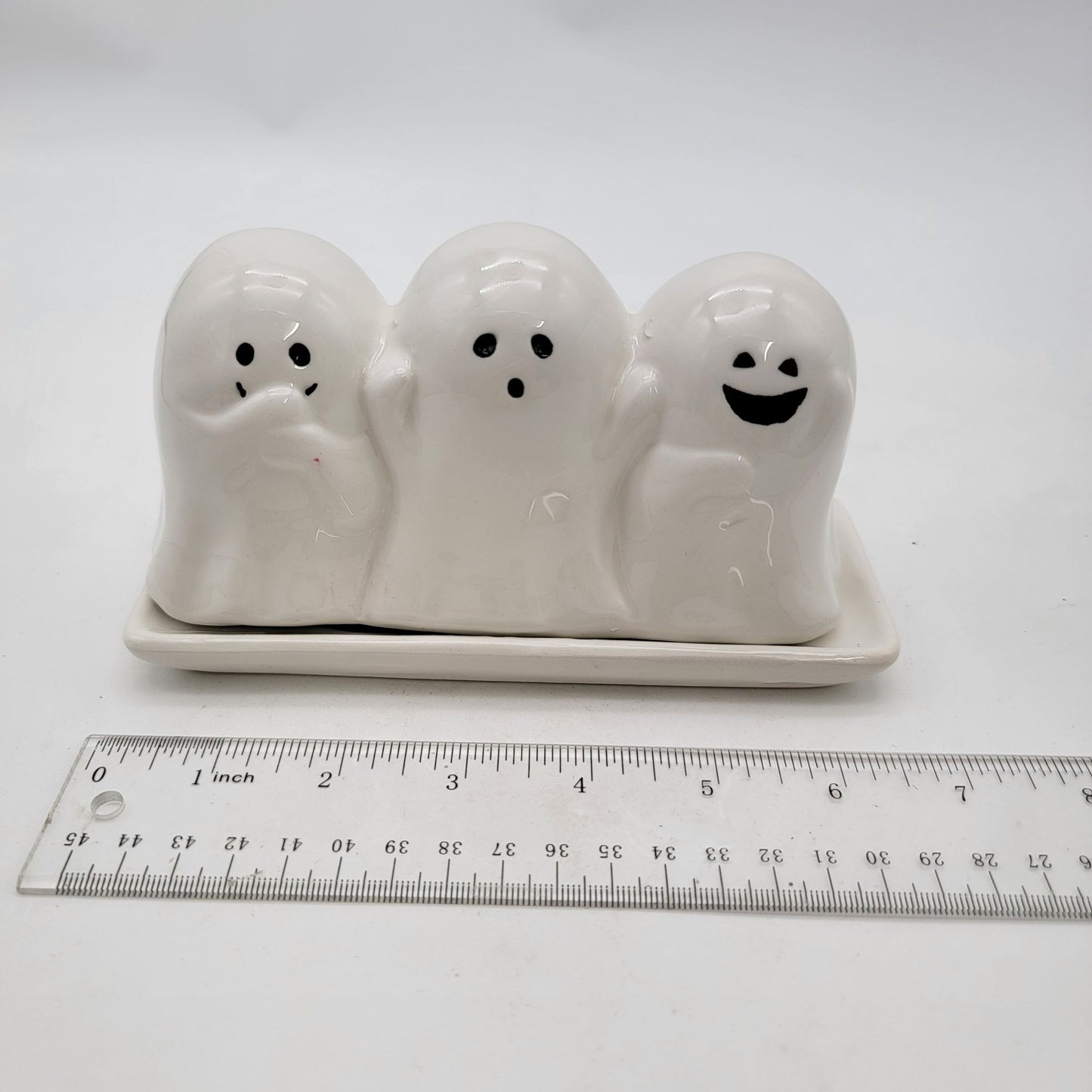 No Evil Ghost Trio Butter Dish