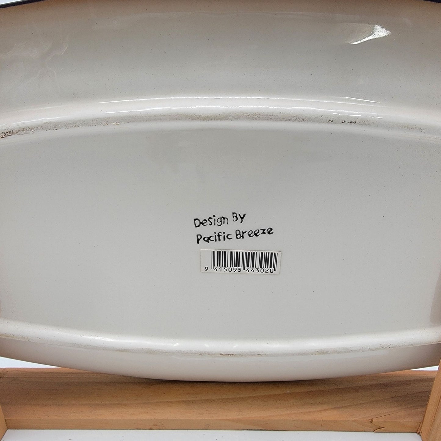 Hand Painted Oval Dish NZ Pukeko Bird Motif Pacific Breeze