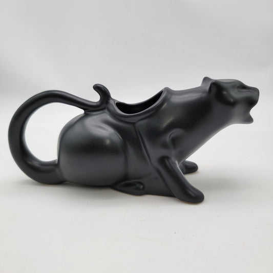 Puking Kitty Cat Black Gravy Server Pitcher
