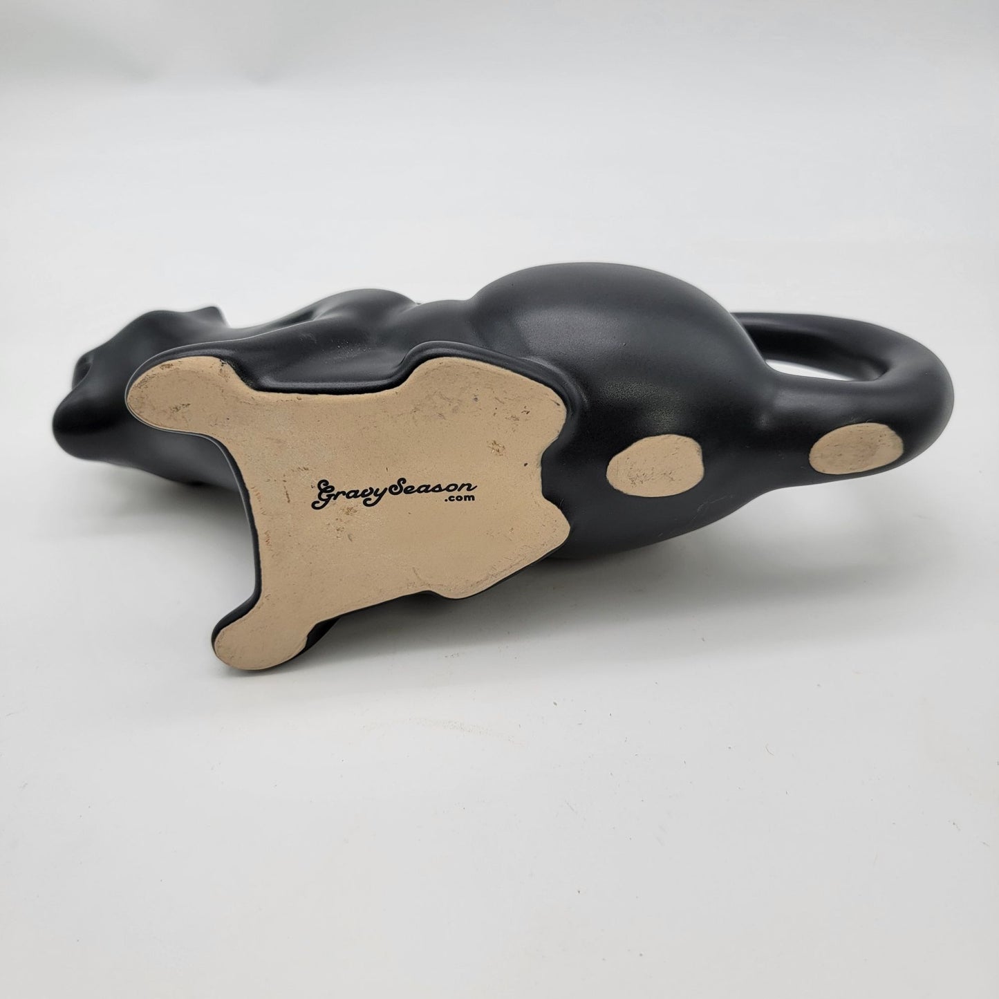 Puking Kitty Cat Black Gravy Server Pitcher