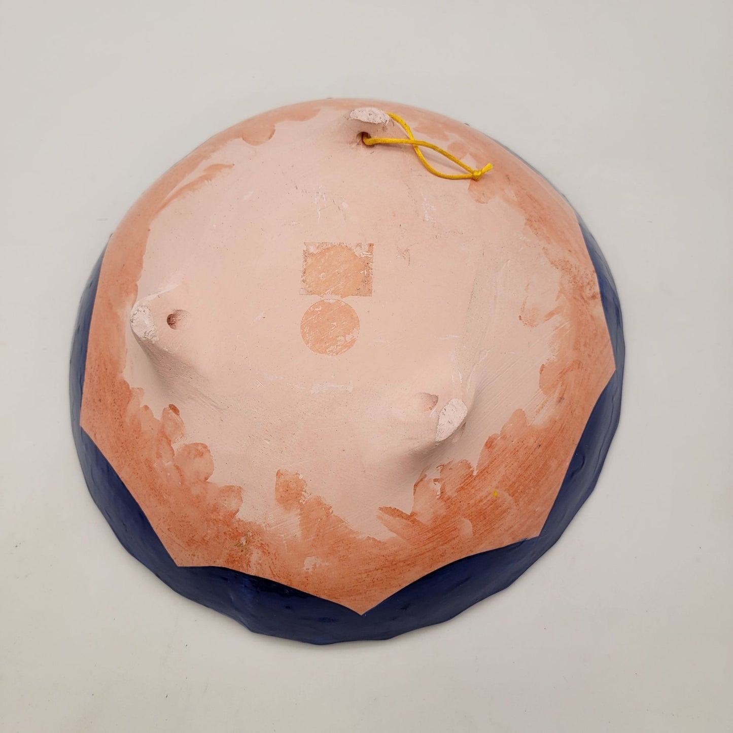 Mexican Pottery Blue & White Floral Footed Bowl