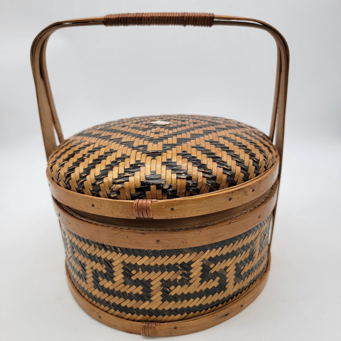 Vintage Chinese Woven Bamboo Wedding Basket