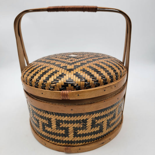 Vintage Chinese Woven Bamboo Wedding Basket