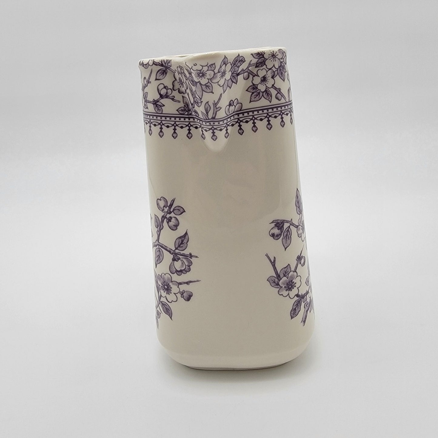 Vintage Twos Company Purple Cherry Blossom Transferware Pitcher