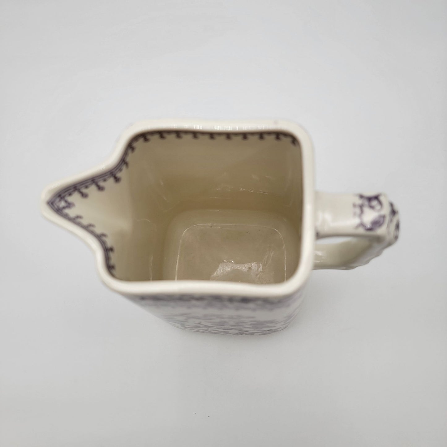 Vintage Twos Company Purple Cherry Blossom Transferware Pitcher