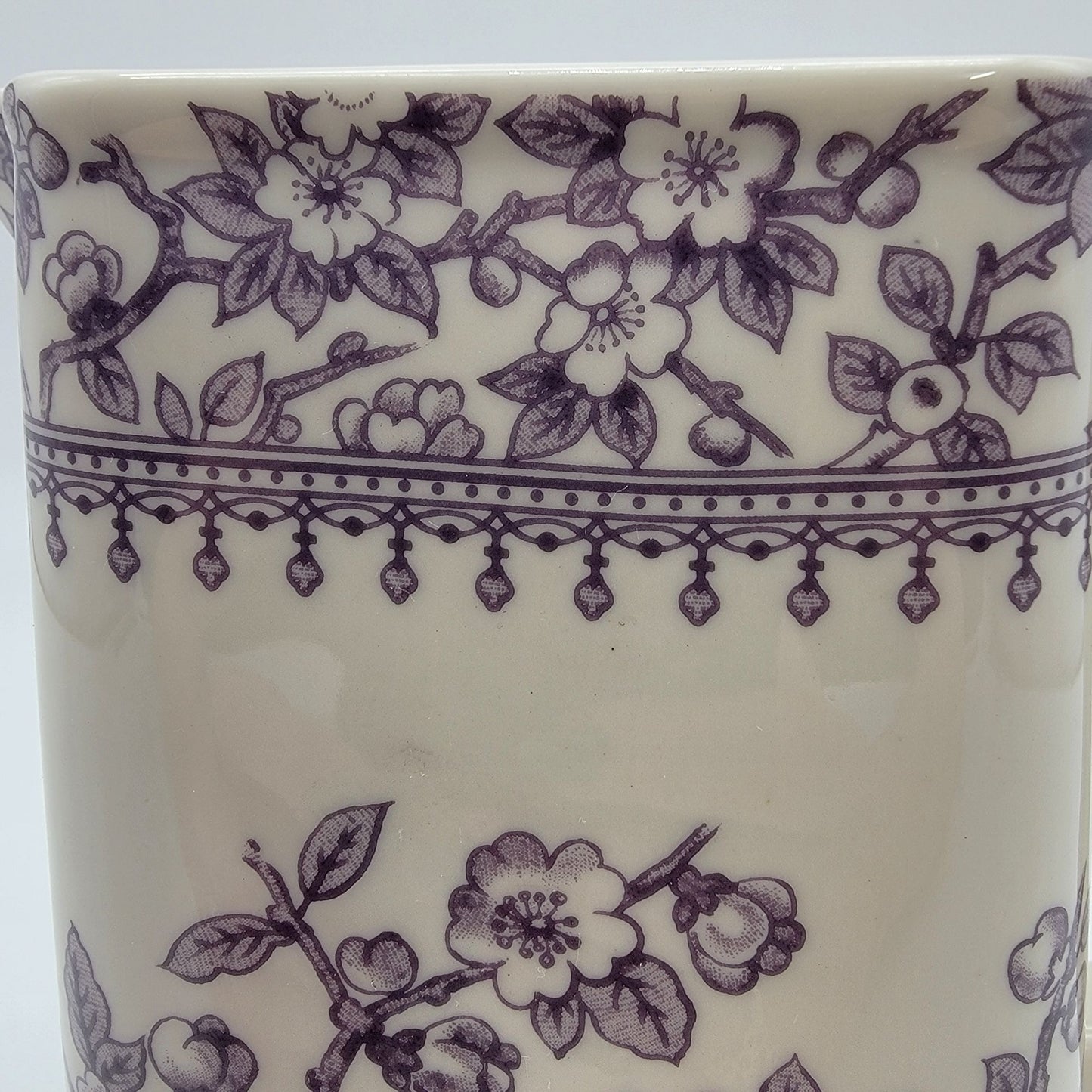 Vintage Twos Company Purple Cherry Blossom Transferware Pitcher