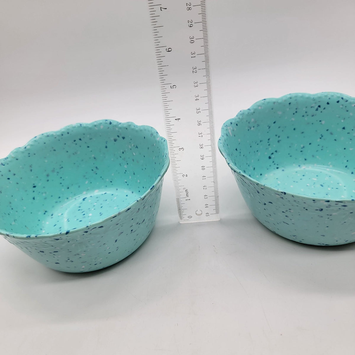 Pioneer Woman Juliette Melamine Bowls Set Of 2 Teal Blue Speckled