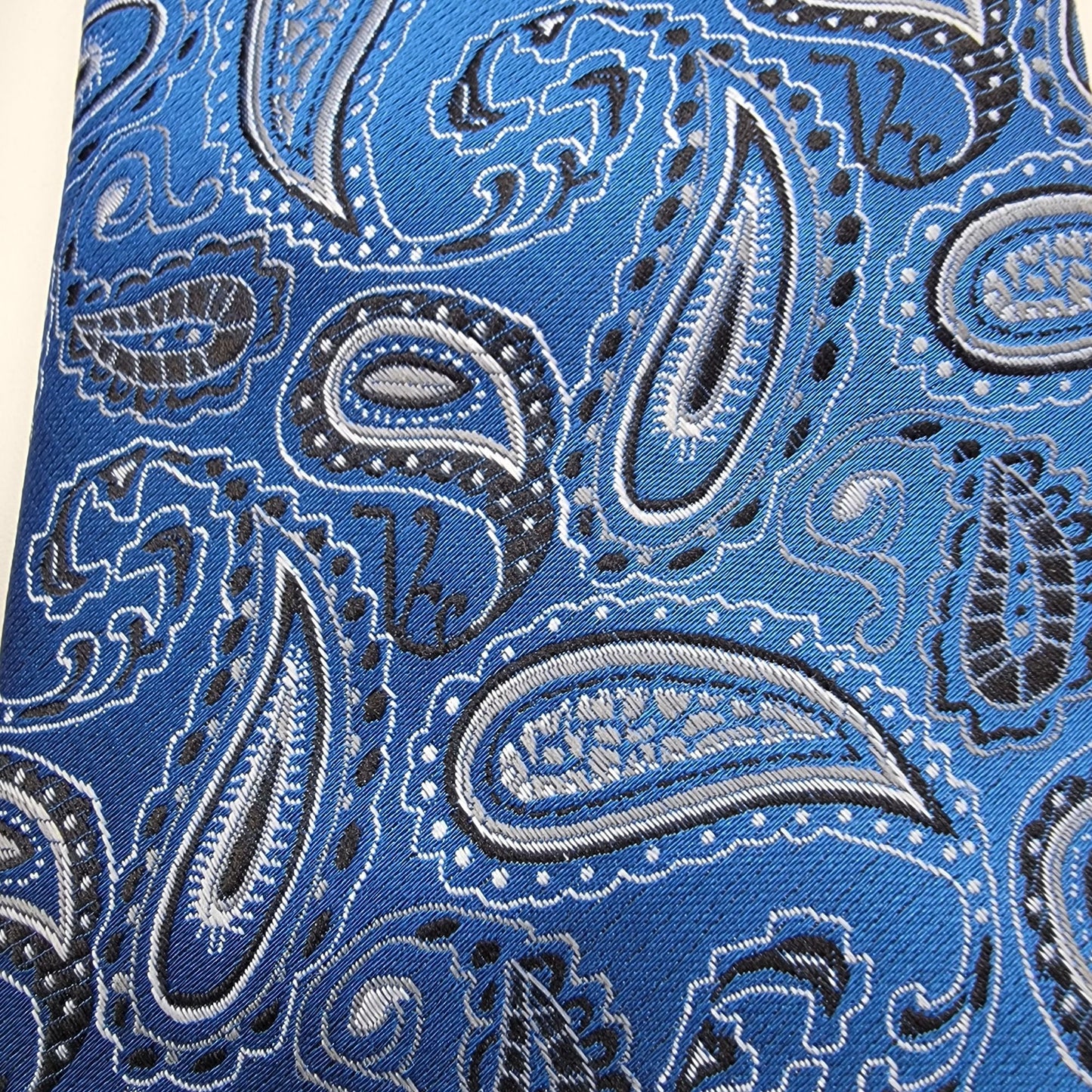 Pierre Cardin Blue Paisley Tie Pocket Square & Tie Tack Set With Bonus Stacy Adams Pocket Squares