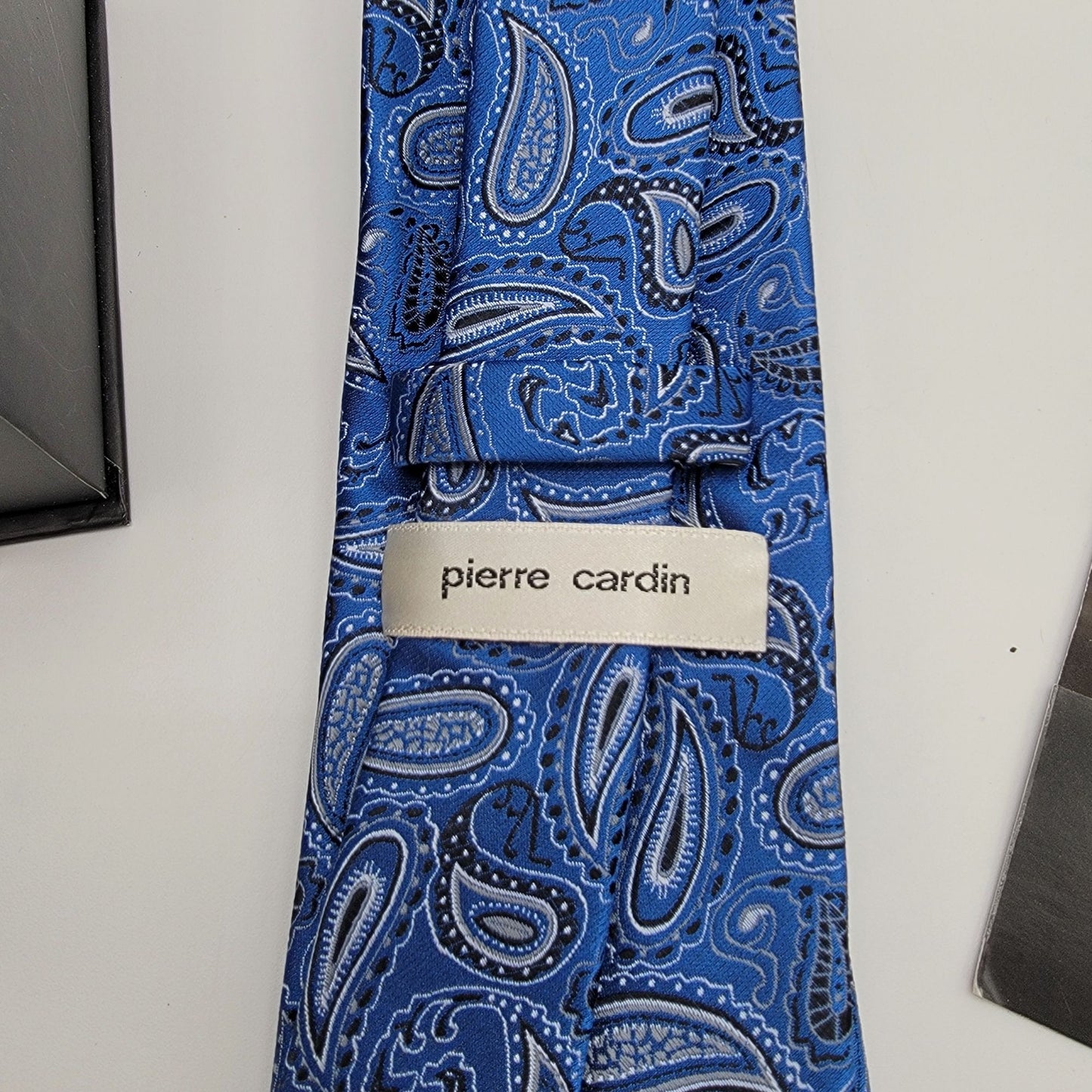 Pierre Cardin Blue Paisley Tie Pocket Square & Tie Tack Set With Bonus Stacy Adams Pocket Squares
