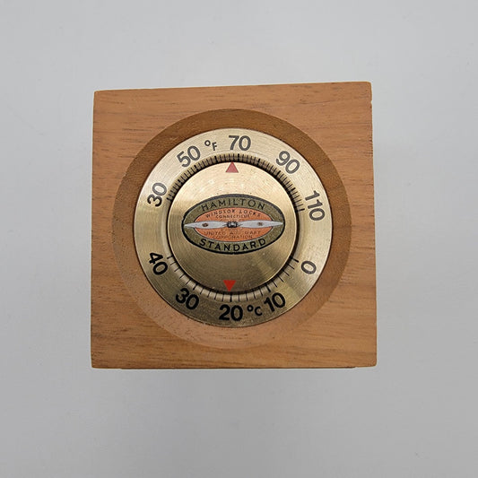 Vintage Hamilton Standard United Aircraft Corp. Advertisement Desktop Thermometer