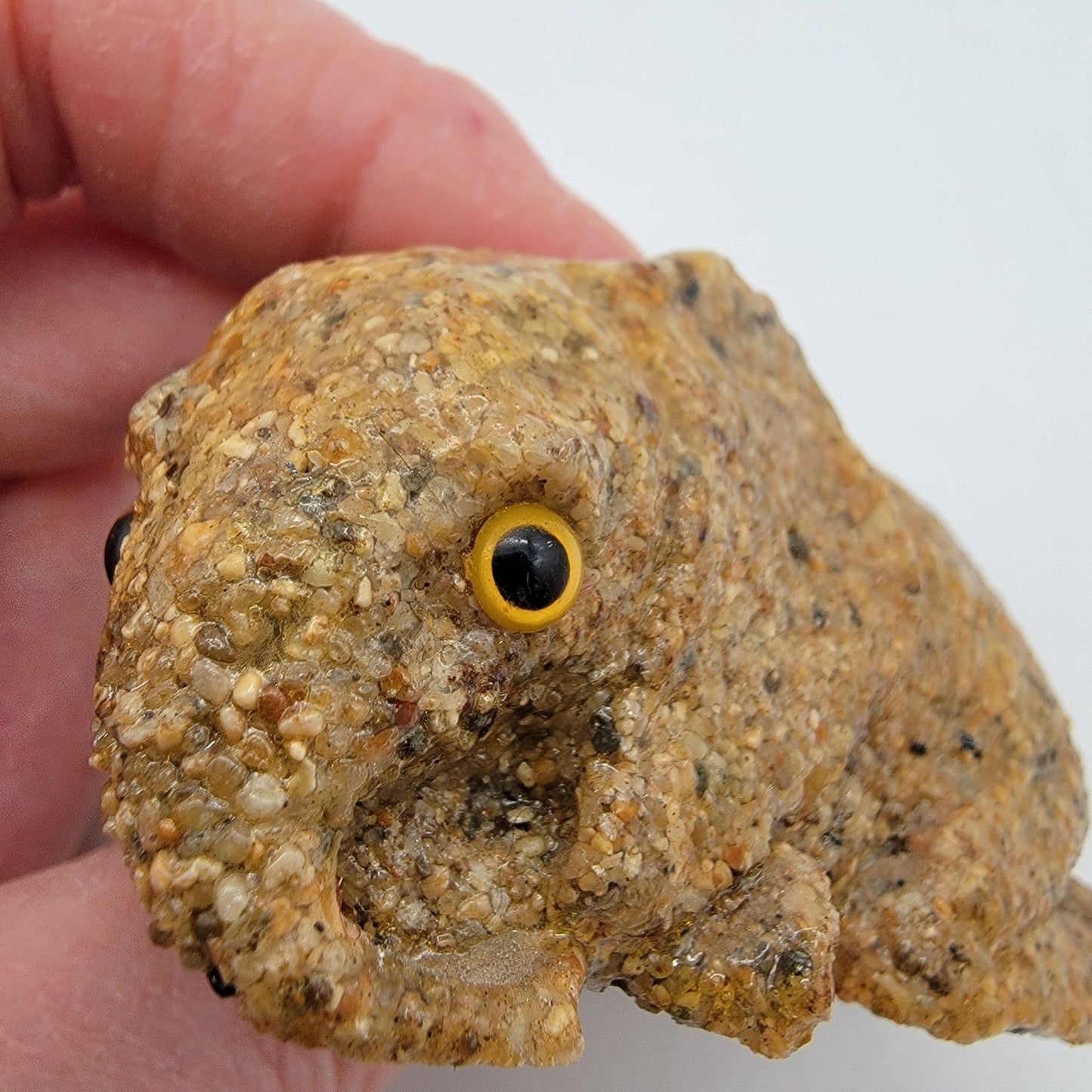 Composite Stone Pebble Elephant Figurine