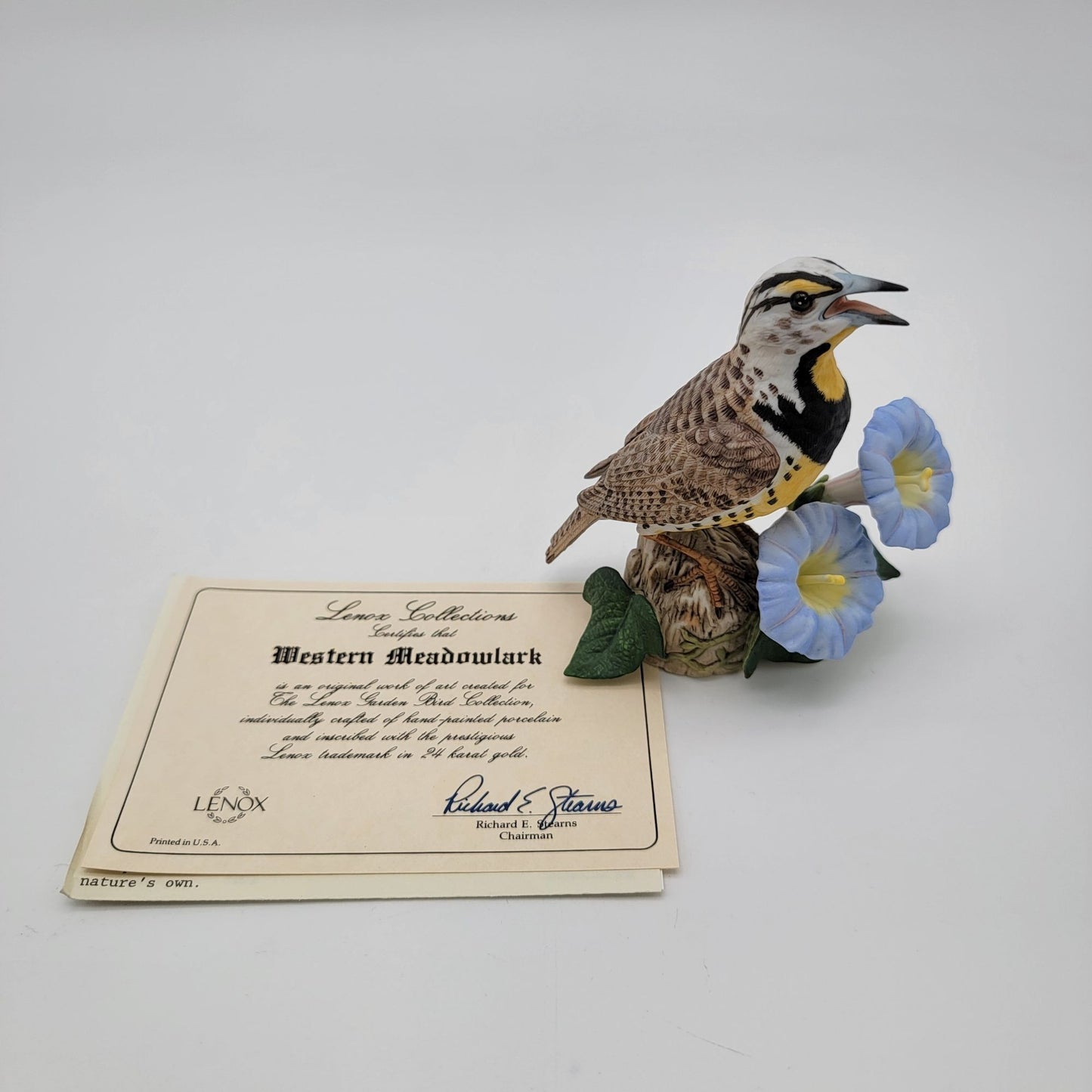 1992 Lenox Western Meadowlark Bird Porcelain Figurine