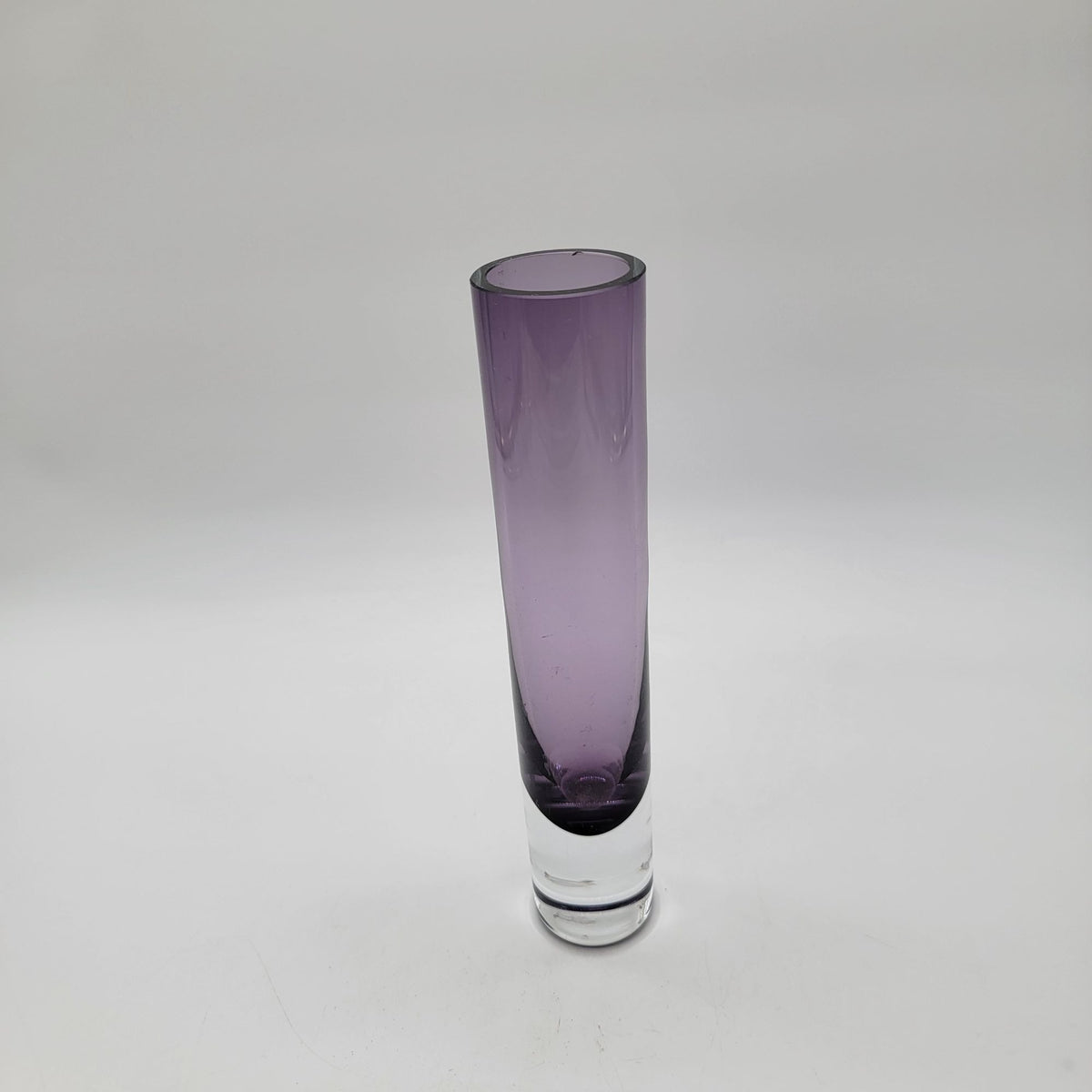 Vintage Krosno Amethyst Purple Art Glass Bud Vase