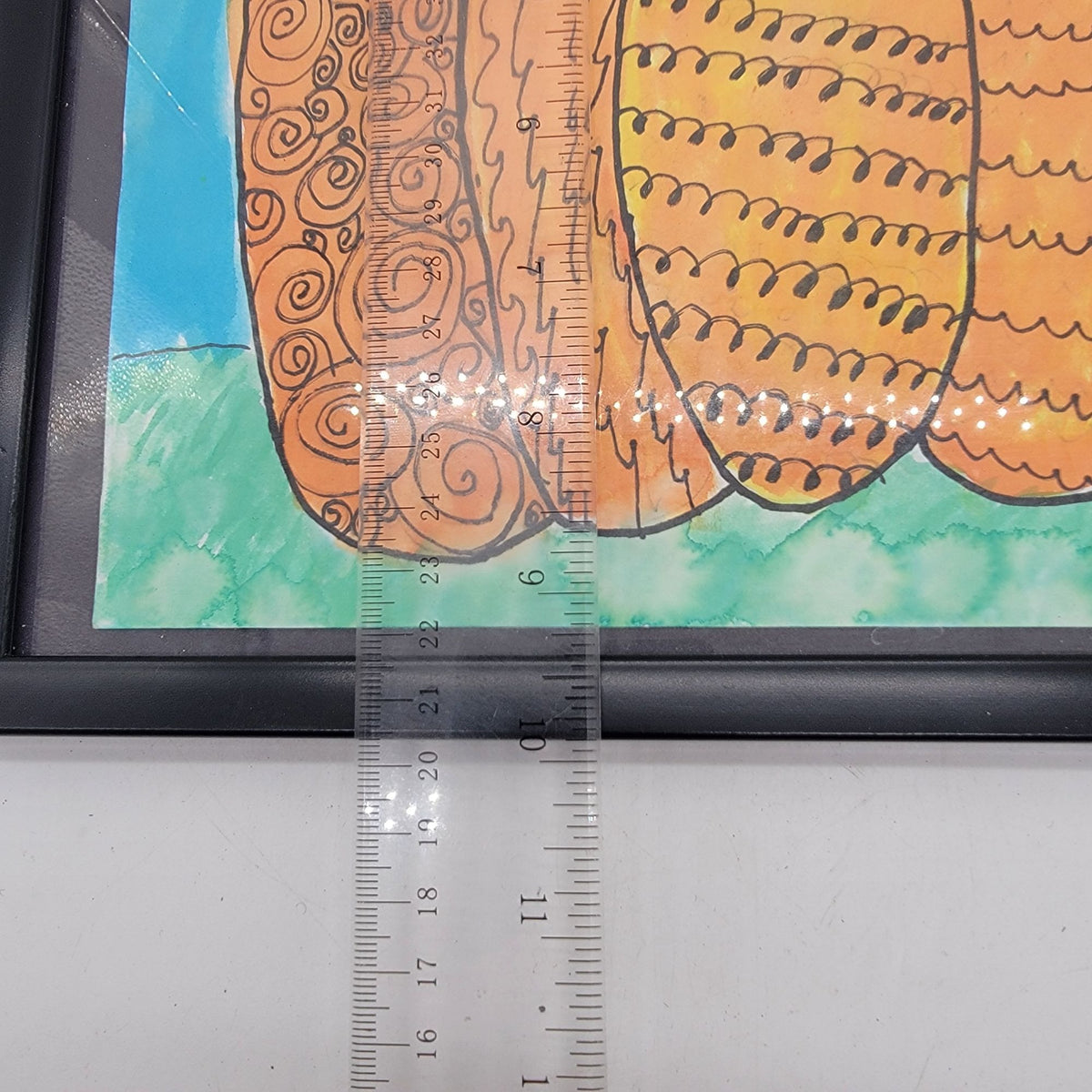 Original Pumpkin Watercolor Art Signed Phoebe Lee