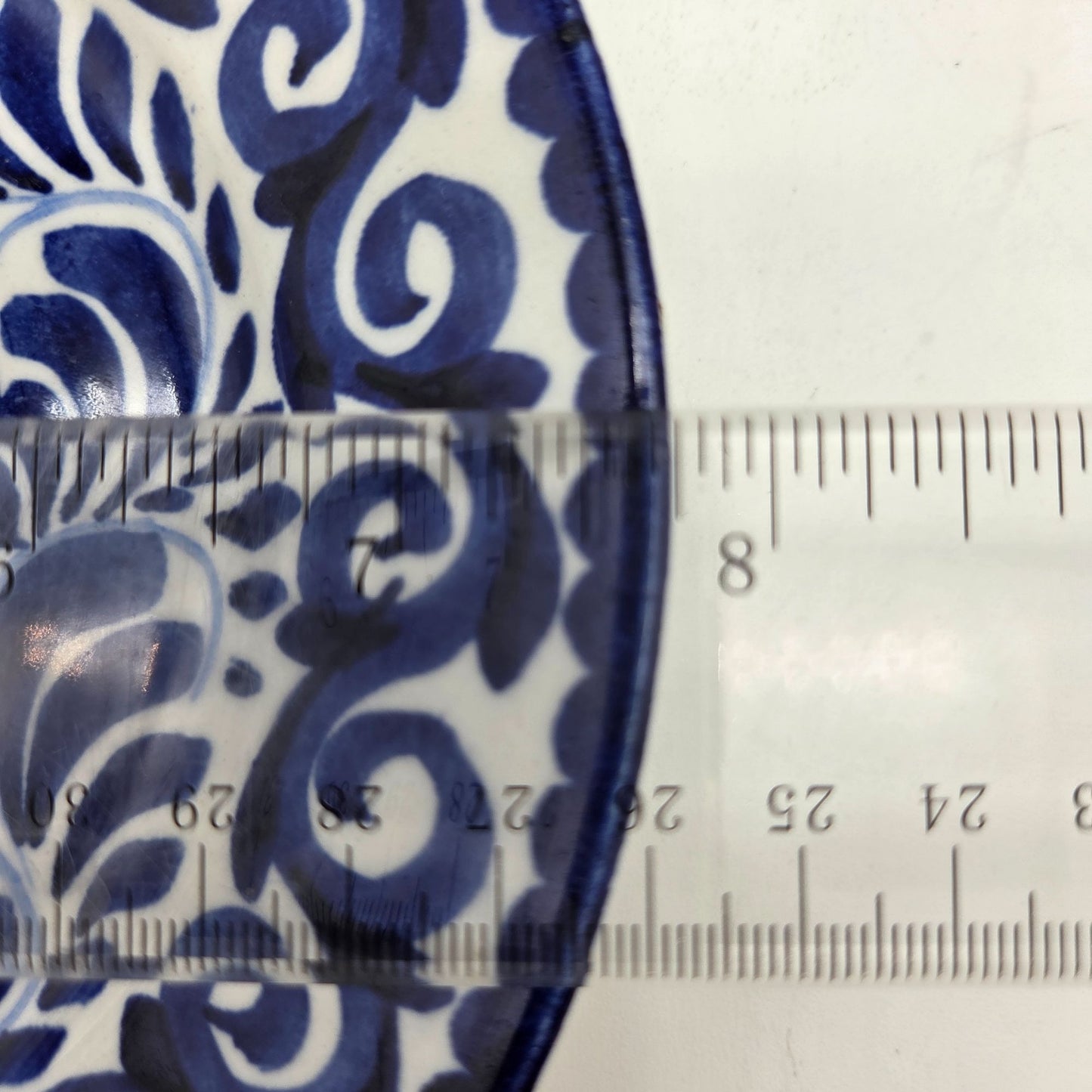 Vintage Mexican Anfora Puebla Blue Crane Bird Art Pottery Plate
