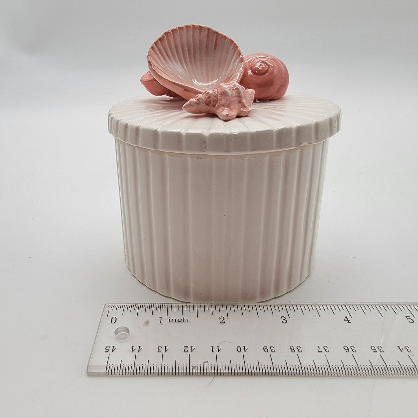 Pair of 1976 Fitz & Floyd Coquille Seashells Canisters