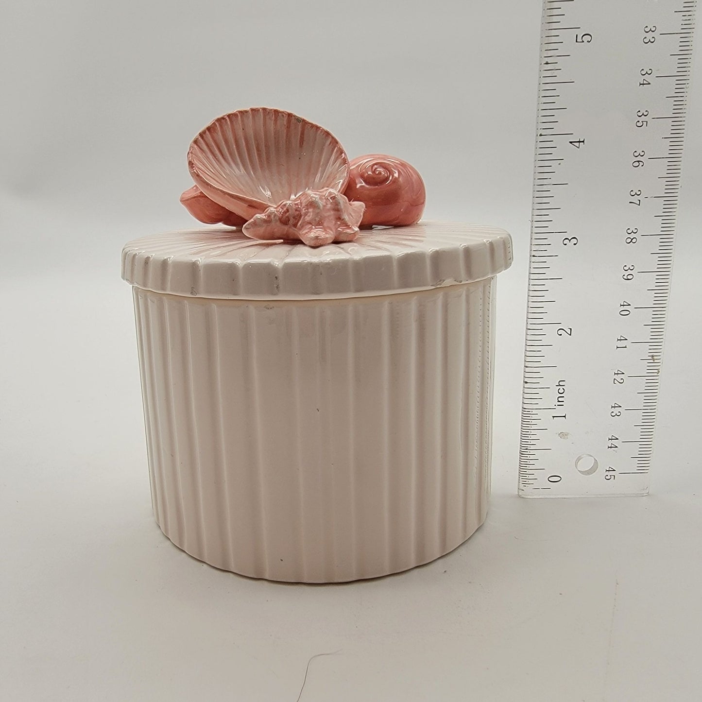 Pair of 1976 Fitz & Floyd Coquille Seashells Canisters