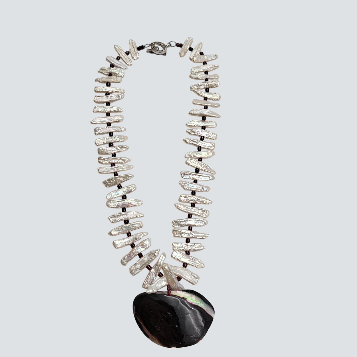 Mabe Blister Pearl Biwa Baroque Freshwater Pearls Necklace