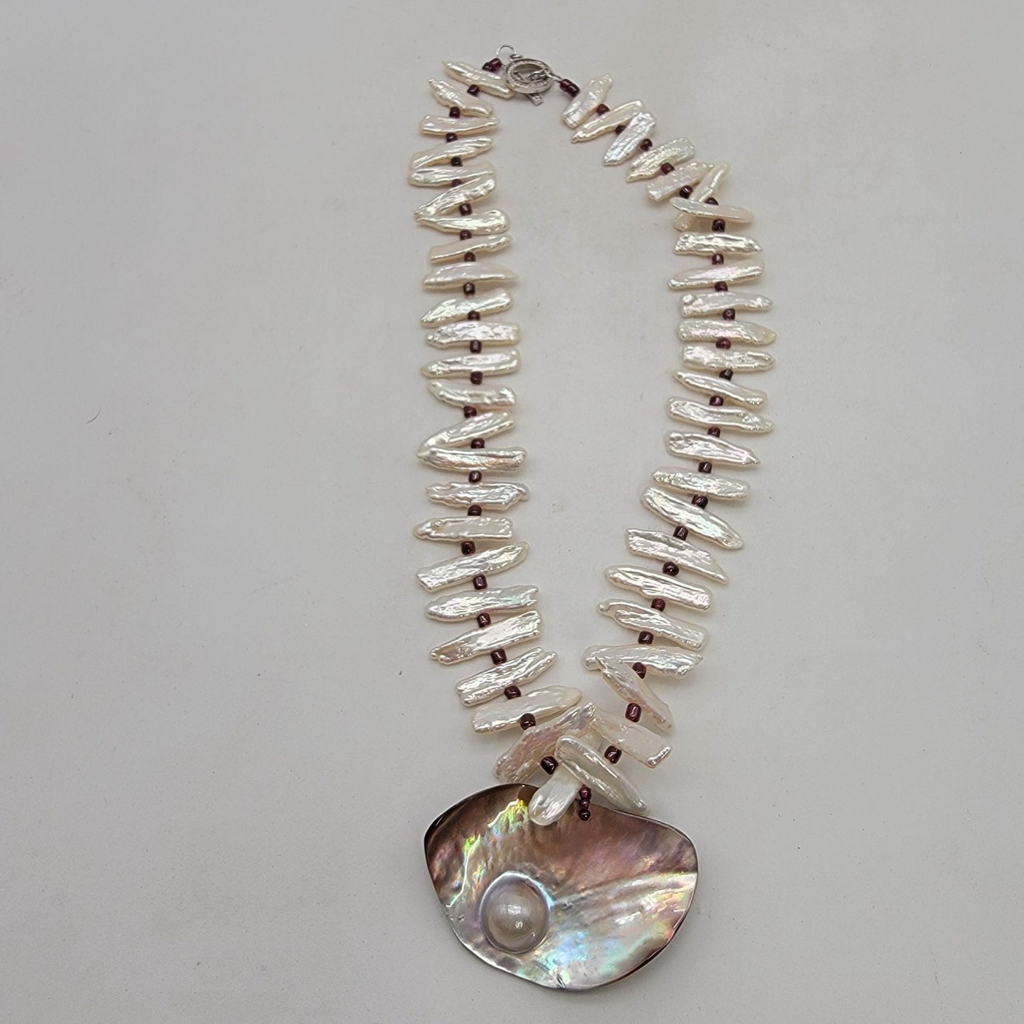 Mabe Blister Pearl Biwa Baroque Freshwater Pearls Necklace