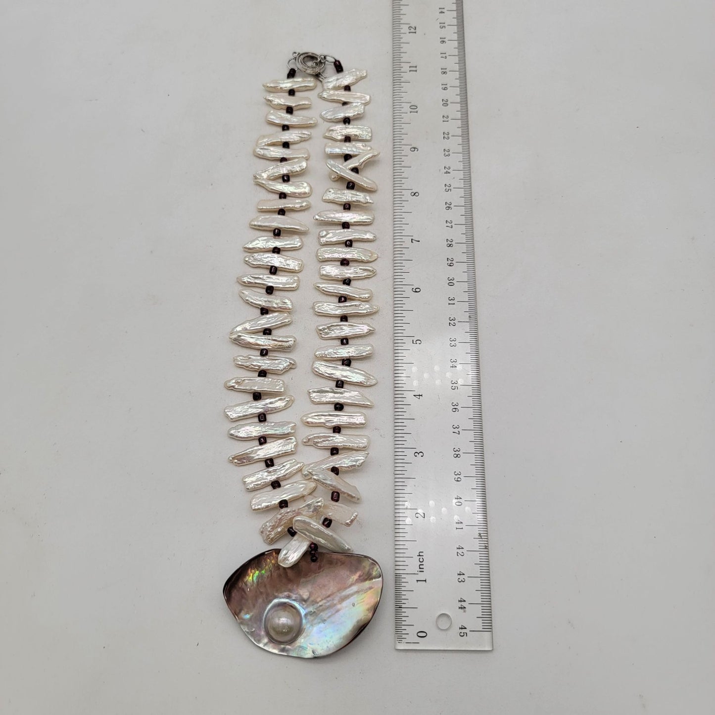 Mabe Blister Pearl Biwa Baroque Freshwater Pearls Necklace