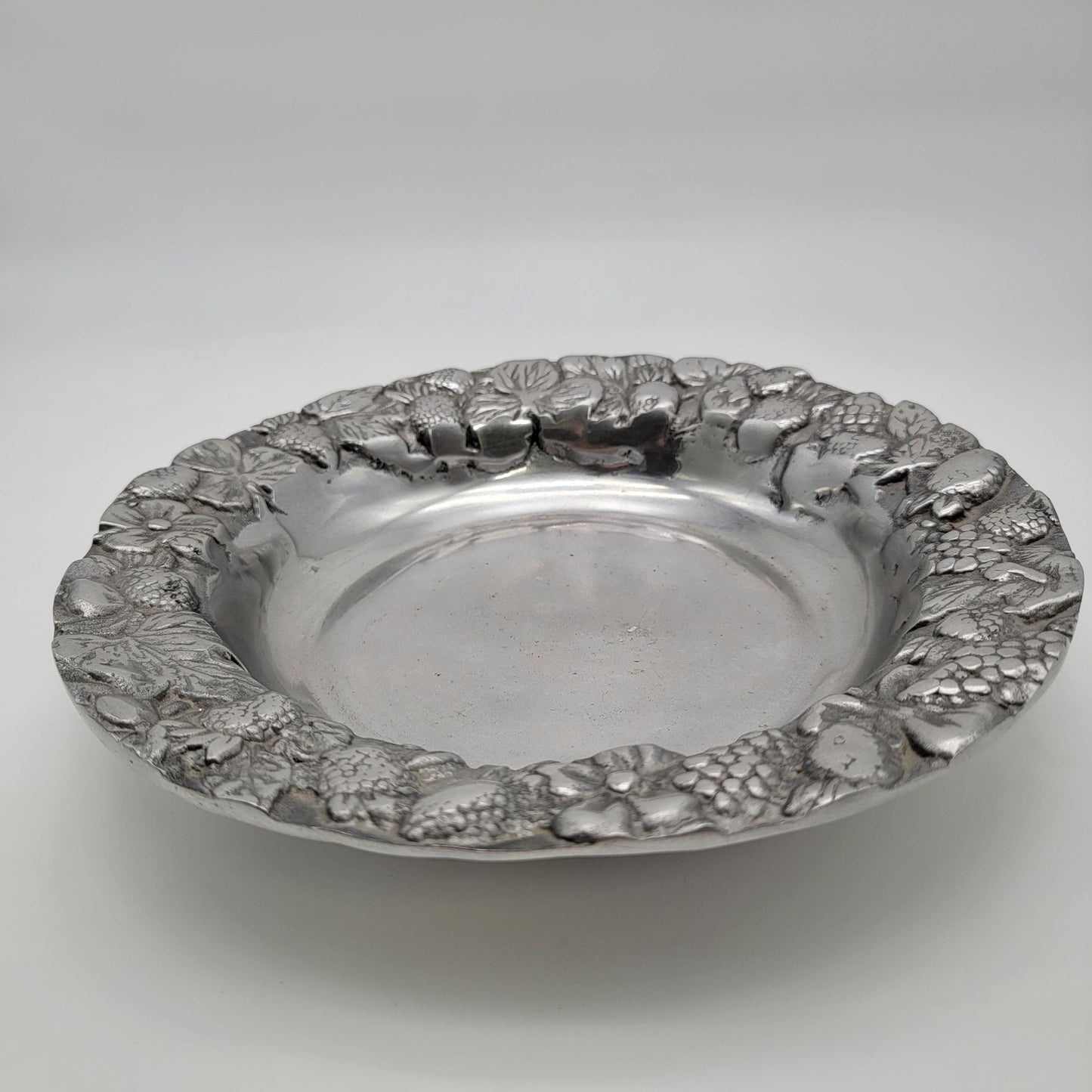 Vintage Pewter Strawberry Serving Bowl