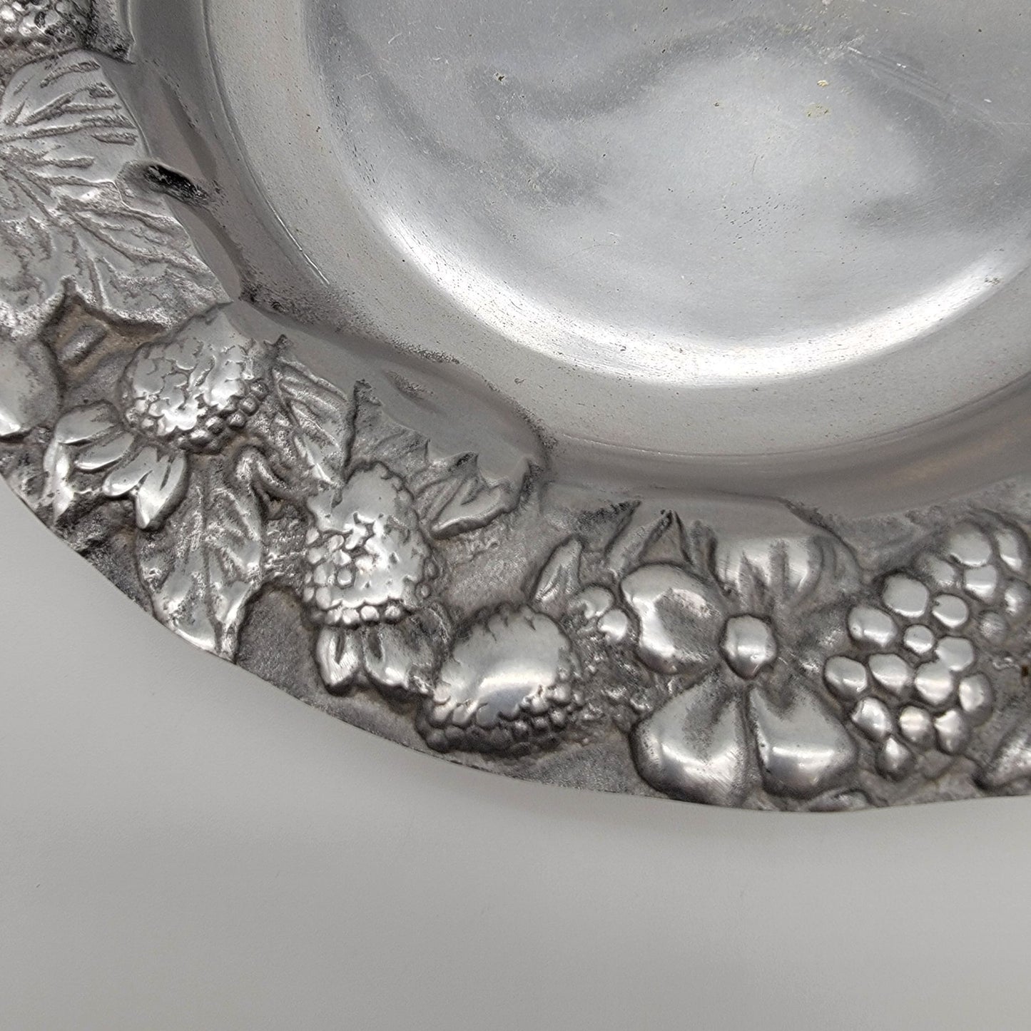 Vintage Pewter Strawberry Serving Bowl