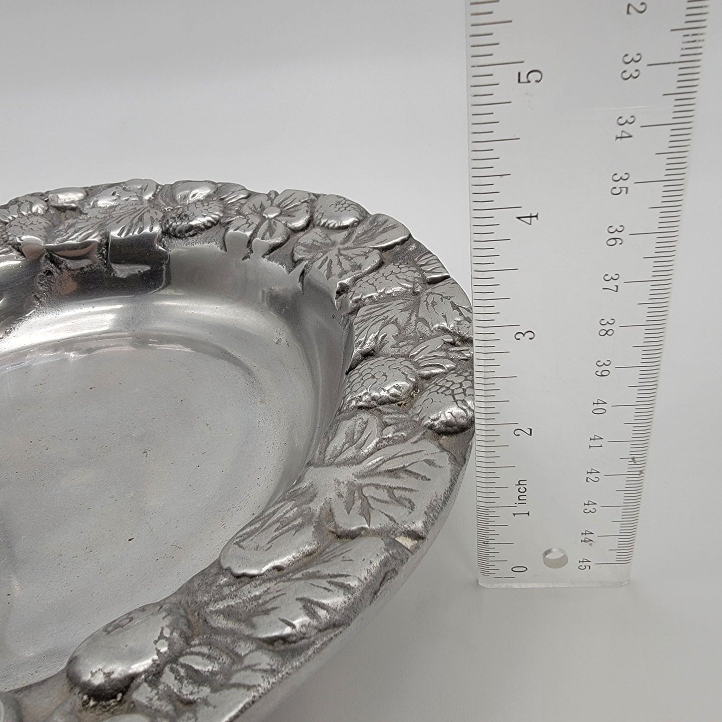 Vintage Pewter Strawberry Serving Bowl