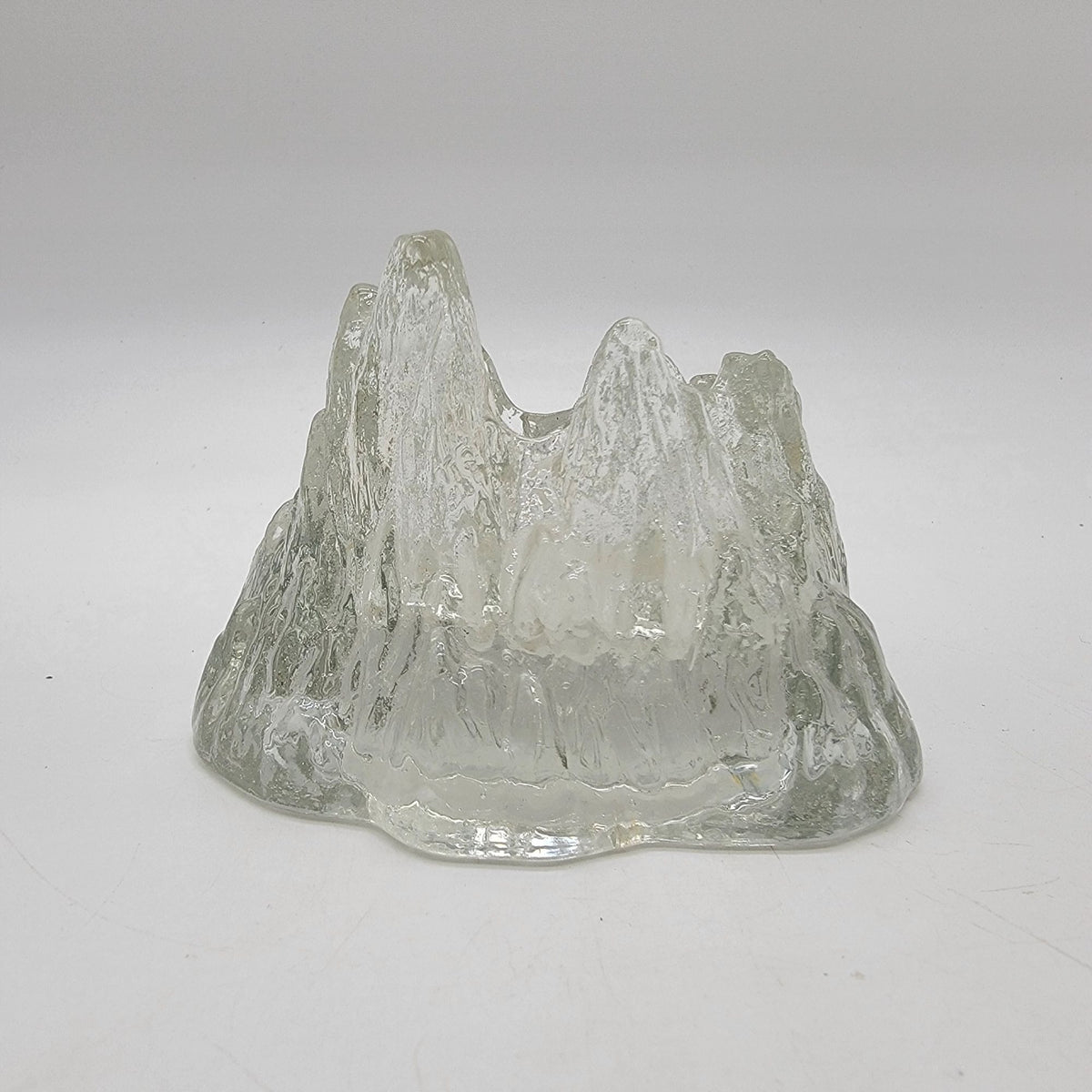 1970s Nybro Sweden Iceberg Glass Candle Holder