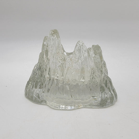 1970s Nybro Sweden Iceberg Glass Candle Holder