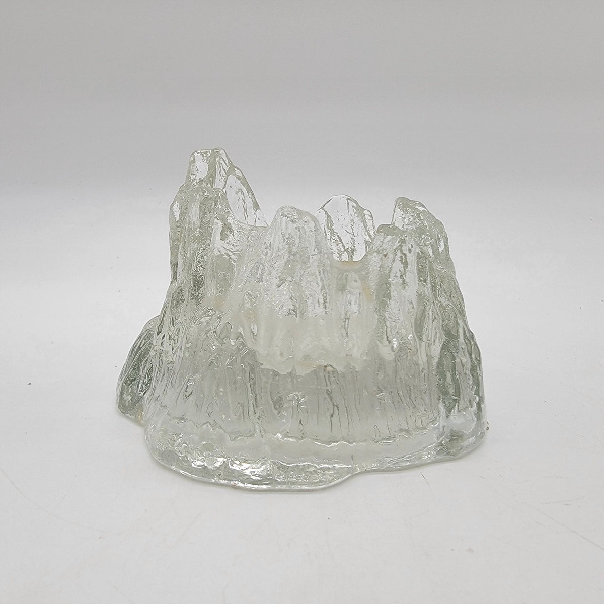 1970s Nybro Sweden Iceberg Glass Candle Holder