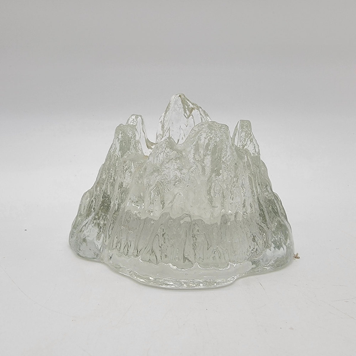 1970s Nybro Sweden Iceberg Glass Candle Holder