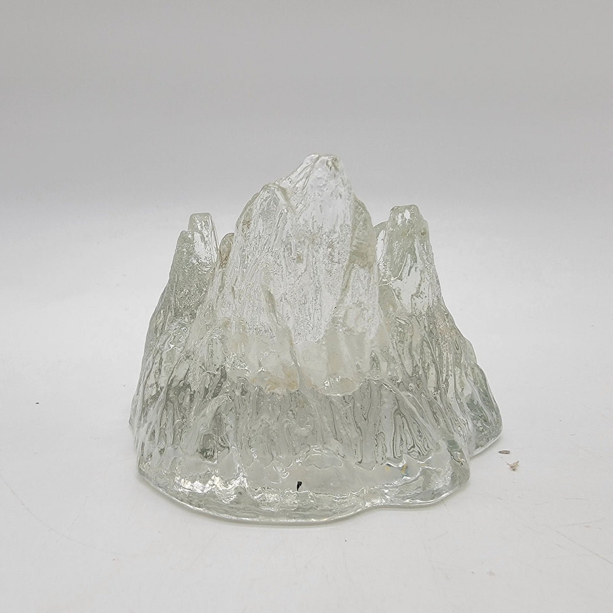 1970s Nybro Sweden Iceberg Glass Candle Holder